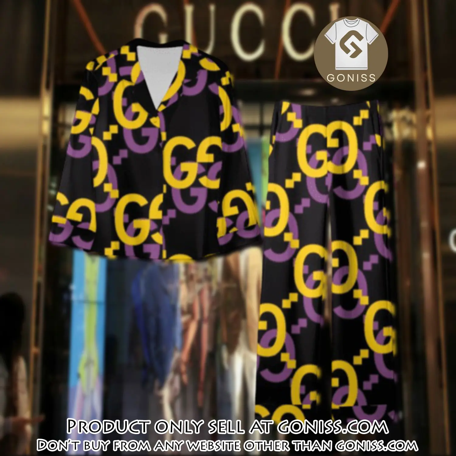 Trending luxury gc satin pajama set pjs1055 gn1218806